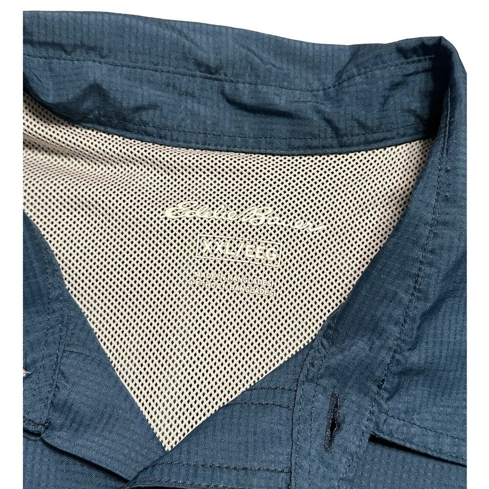 Eddie Bauer Tech Woven Vented Fishing Shirt Blue Men’s Size XXL Short Sleeve - Picture 3 of 6